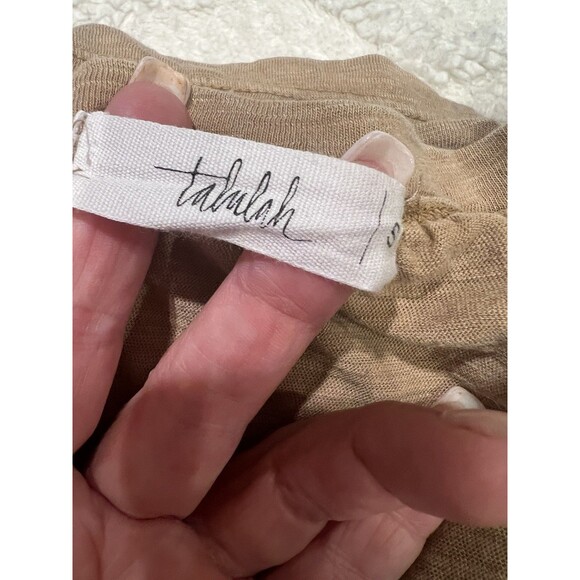 Talulah Anthropologie Tan Oversized V- Neck Long Sleeve Pullover Top Small - Picture 4 of 5